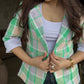 Plaid Blazer With Tank Vest