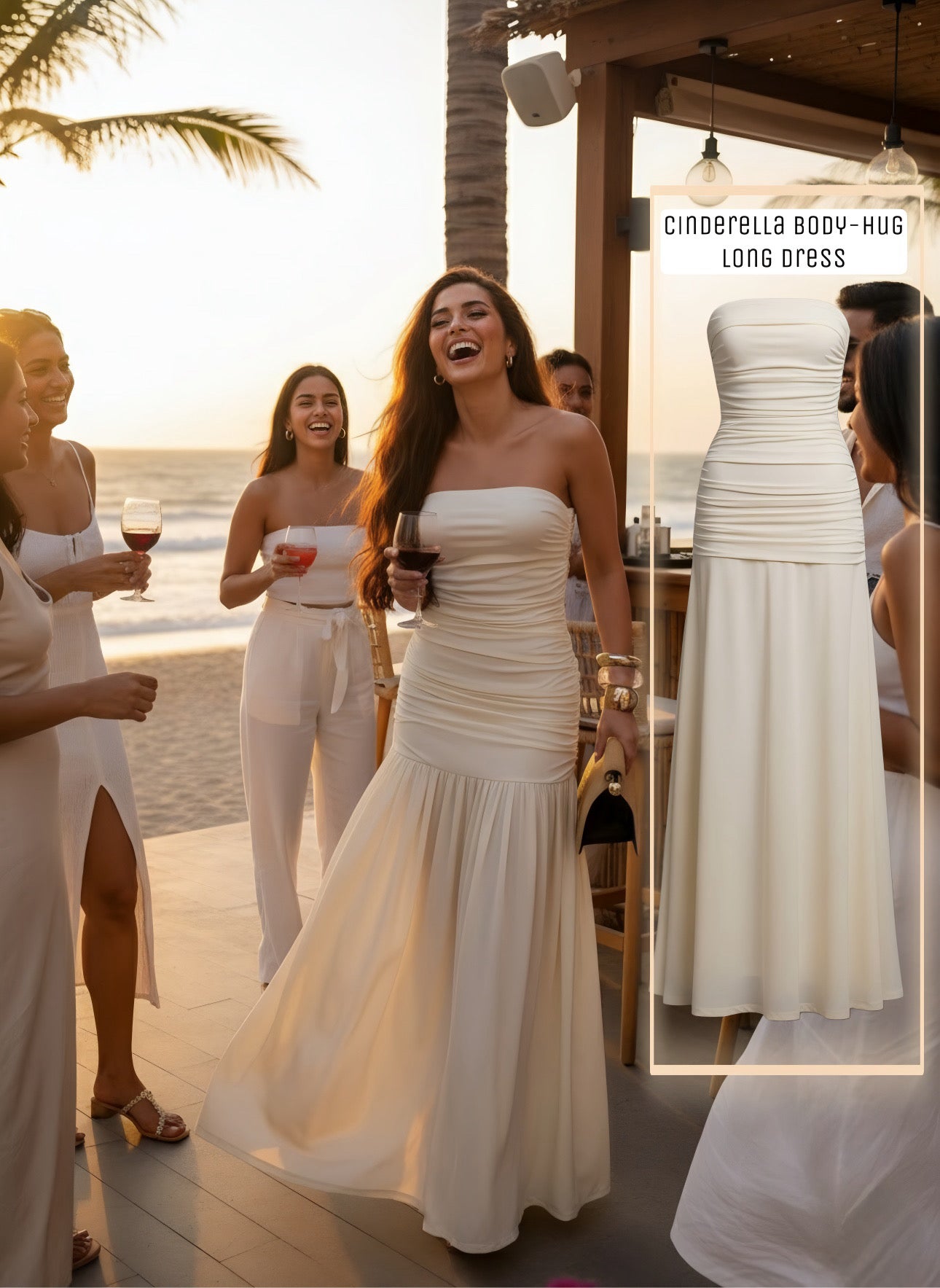 Cinderella Body-Hug Long Dress