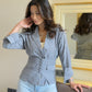 Corporate Grey Shirt With Coat Belt