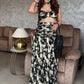 Golden Foil Skirt Set