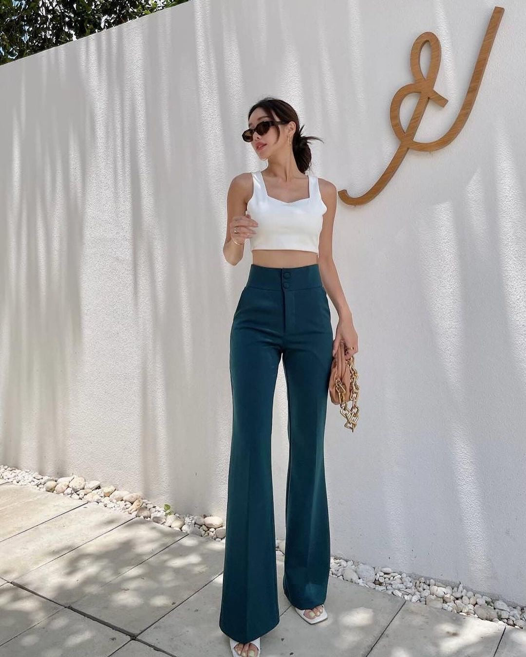 Wider Bottom High Waist Pants