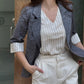 Charcoal 3/4th Blazer With Vest