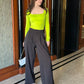 Neon Bodysuit With Black Taro Pants