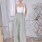 Pastel Shades Linen Look Tie Pants