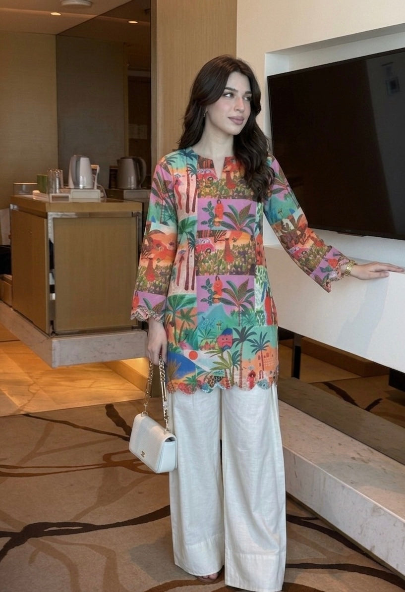 Graffiti Top With Farshi Pants