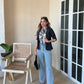 Cotton Scarf Vest With Linen Blazer