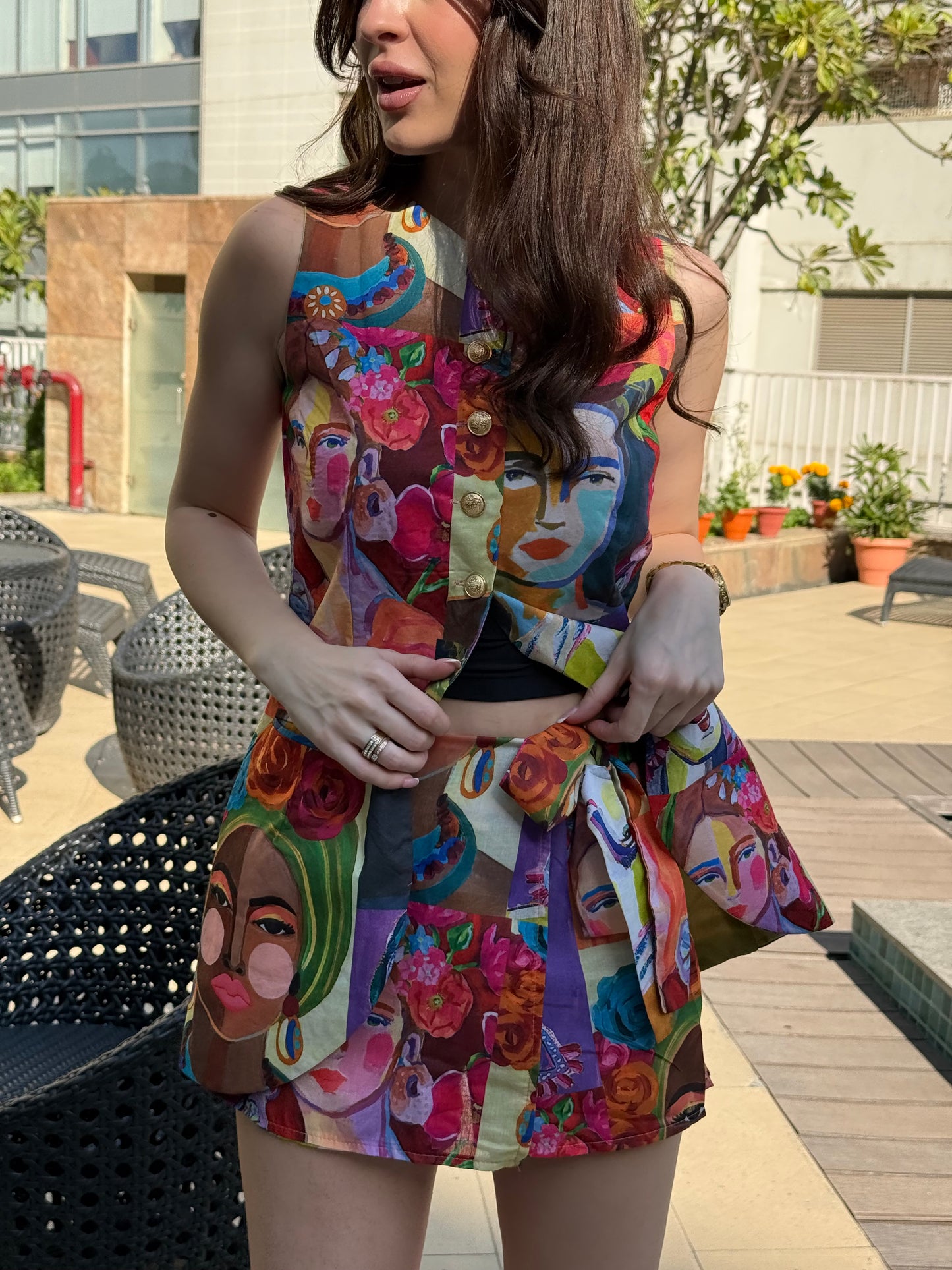 Funky Waistcoat With Skorts