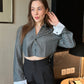 Patriarchal Striped Vintage Crop Shirt