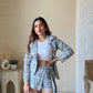 Pastel Cotton Blazer With Skorts