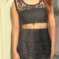 Mesh Embroidered Tunic Top With Skirt