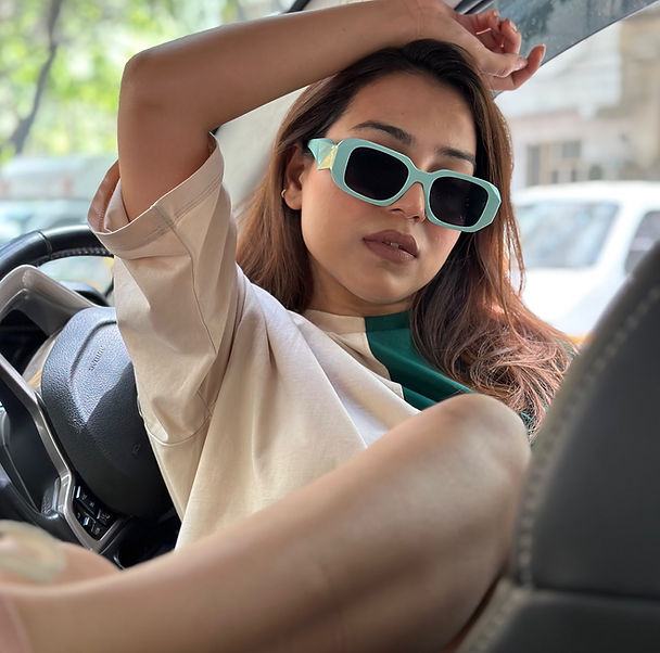 Pastel Green Framed Rectangular Glasses