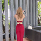 Ruched Tie Back Stretch Pants