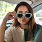 Pastel Green Framed Rectangular Glasses