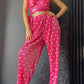 Printed Hearts Satin Plisse Co-ords