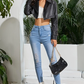 Faux Leather Black Crop Biker Jacket