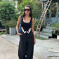 Black Folded Pants With Bodysuit