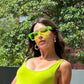 Neon Green Translucent Glasses
