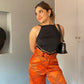 Combo Deal: Tassel Backless Top With High Waist Chain Pants