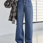 High Waist Double Button Denim Jeans