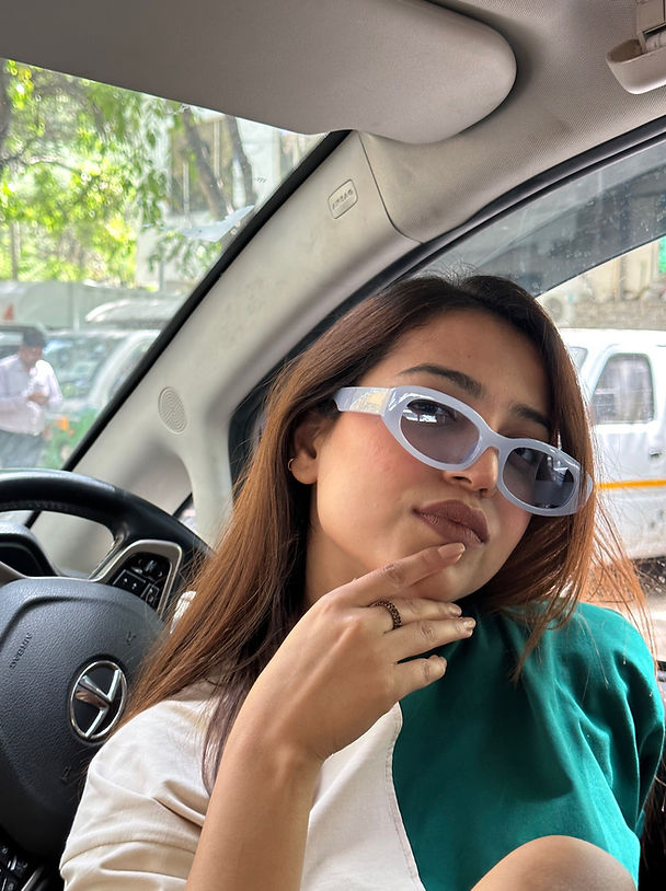 Rectangle Blue Frame Fashion Glasses