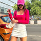 High Waist Mini Skirt With Attached Shorts