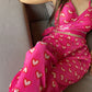 Printed Hearts Satin Plisse Co-ords