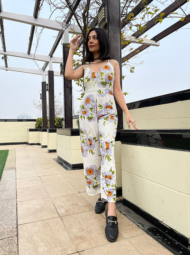 Floral Backless Jumpsuit