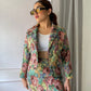 Floral Patched Blazer With Skirt