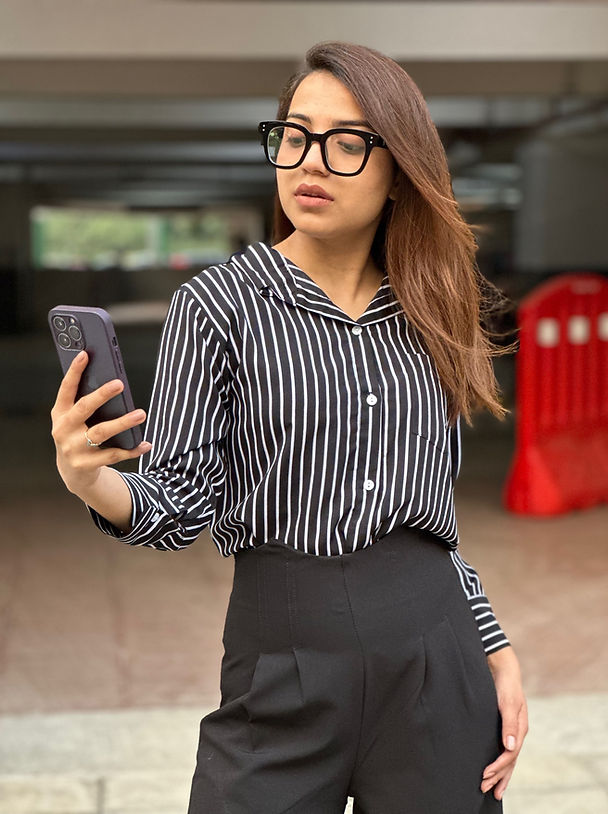 Combo Deal: Striped Shirt With High Waist Corset Pants