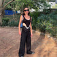 Black Folded Pants With Bodysuit