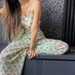 Printed Hearts Satin Plisse Co-ords