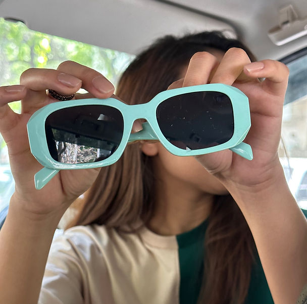 Pastel Green Framed Rectangular Glasses