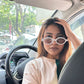 White Frame Round Sunglasses