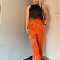 Combo Deal: Tassel Backless Top With High Waist Chain Pants