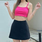 High Waist Mini Skirt With Attached Shorts
