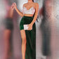 Green Velvet Draped Skirt