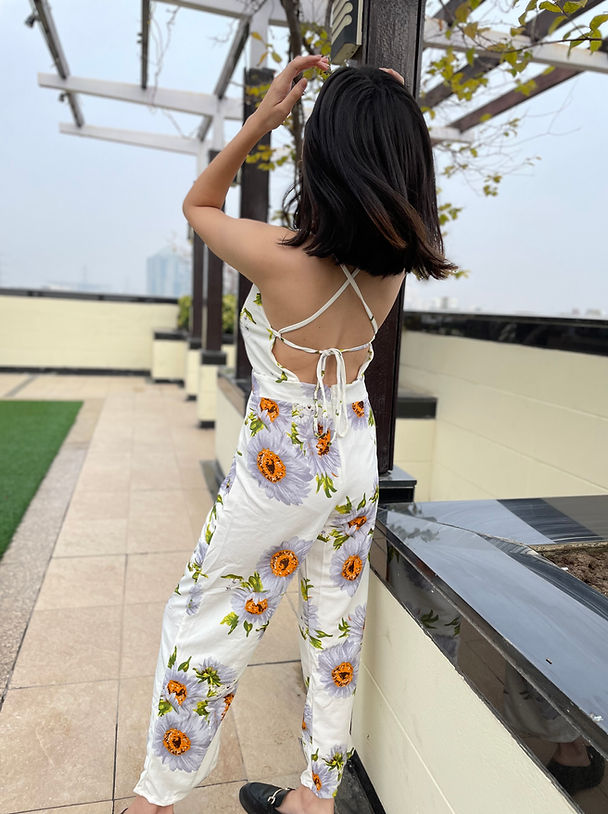 Floral Backless Jumpsuit