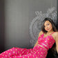 Printed Hearts Satin Plisse Co-ords