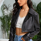 Faux Leather Black Crop Biker Jacket