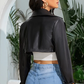 Faux Leather Black Crop Biker Jacket