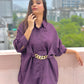 Oversized Satin Chain Shirt