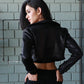 Faux Leather Black Crop Biker Jacket