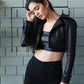 Faux Leather Black Crop Biker Jacket