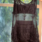 Mesh Embroidered Tunic Top With Skirt