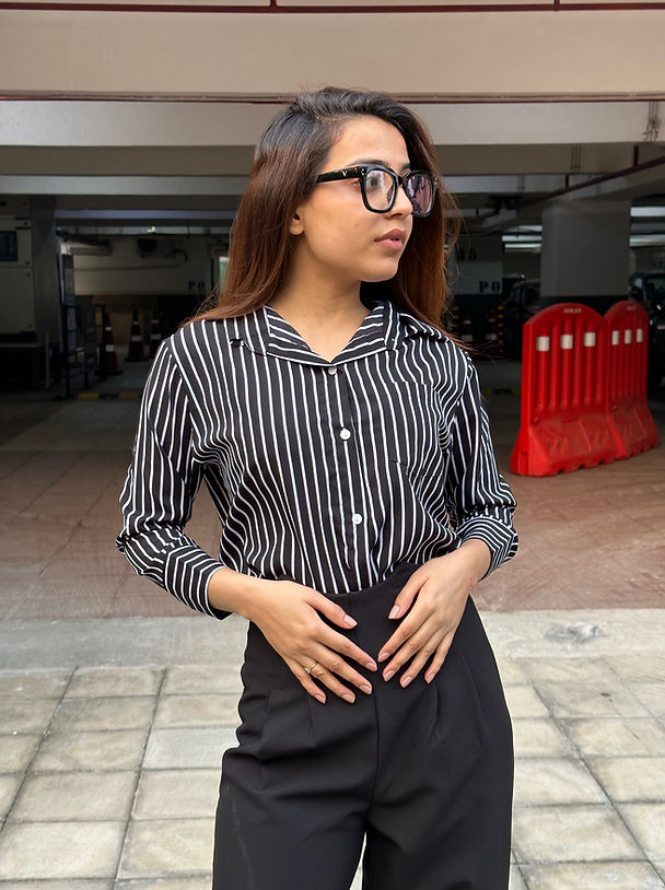 Combo Deal: Striped Shirt With High Waist Corset Pants