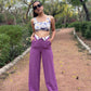 Wide Leg Folded Waist Pants