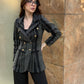 Tweed Long Sleeve Double Breasted Blazer