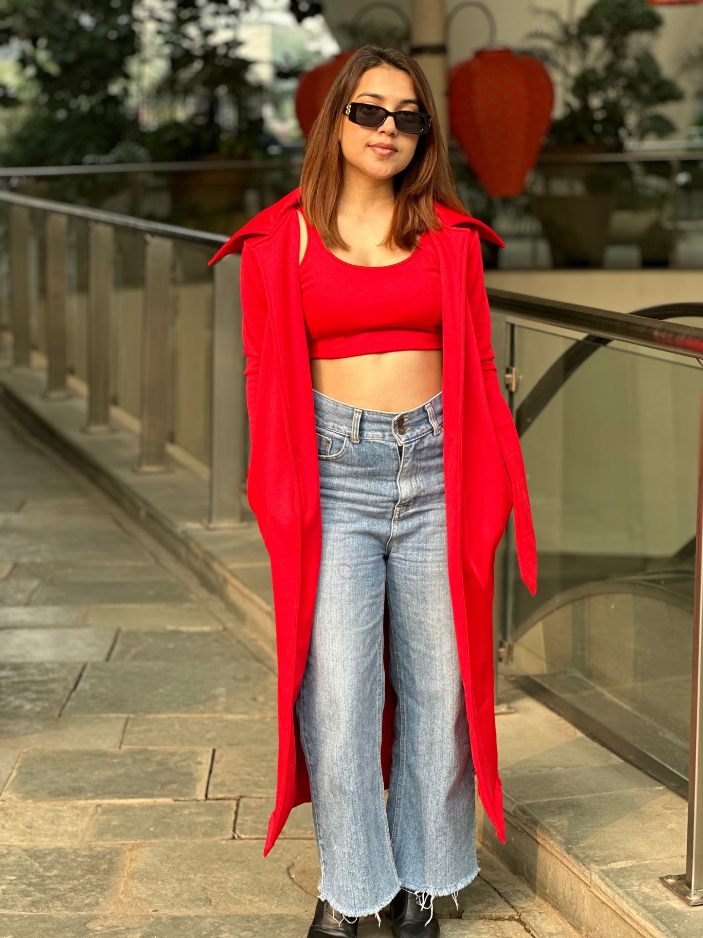 Crop Top With Long Shrug Jacket