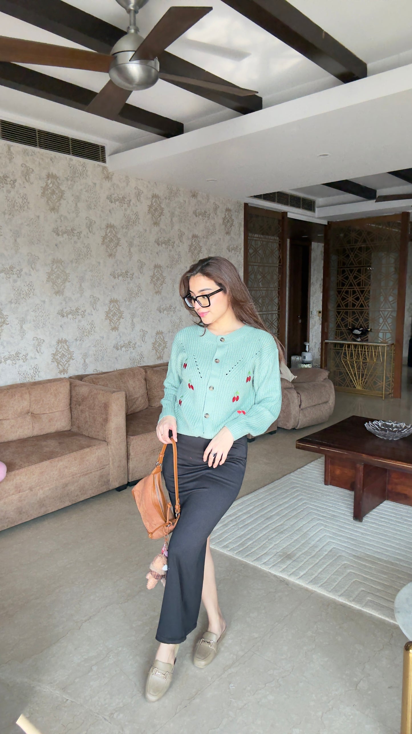 Cardigan With Long Black Skirt