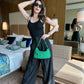Combo: Baggy Pants With Backless Bodysuit